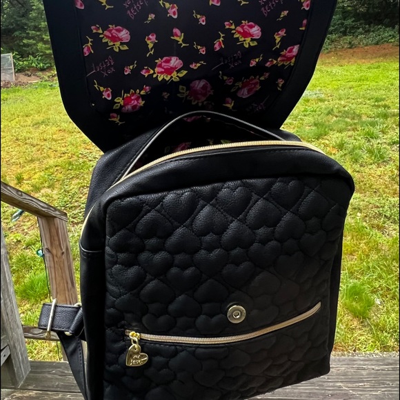 Betsey Johnson Black Backpack BM19670 School Bag - Picture 9 of 10